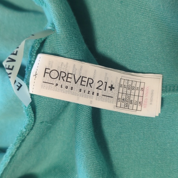 Forever 21 Plus Teal Terry Swim Cover 3x - Picture 3 of 7